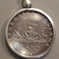 MONETA 500 LIRE "LE TRE CARAVELLE"  GIAMPAOLI