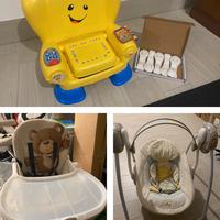 Dondolo motorizzato+alzatina risorante+sedia gioco