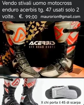 Stivali enduro uomo tg. 47