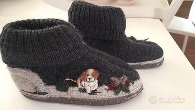 Bellissime pantofole in lana cotta come nuove