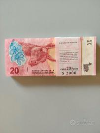 ARGENTINA - Mazzetta banconote FdS da 20 Pesos