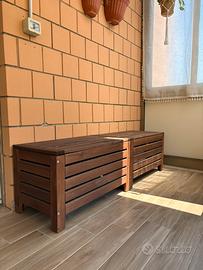 Set di 3 panche / contenitori da esterno