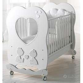 Lettino/culla  "cuore di mamma" bianco/platino