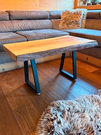 Tavolino artigianale in legno di quercia massello