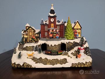 Villaggio natalizio luminoso musica

