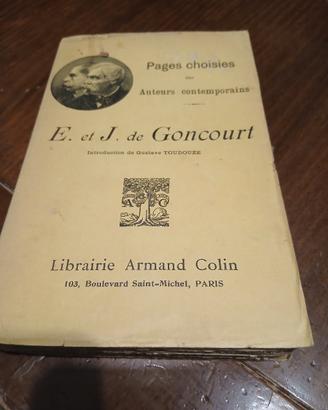 Libro antico "E. et J. de Goncourt" - Parigi 1921