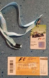 Pass Formula 1 - Melbourne - Australia