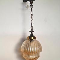lampadario anni 50' in vetro e ottone 