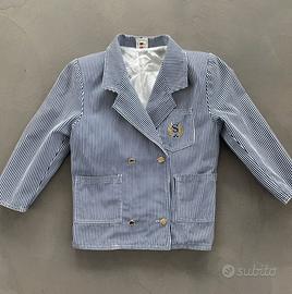 Giacca bimbi in cotone bianco e blu