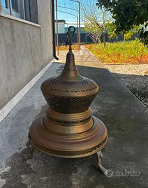 Braciere/Scaldino in Ottone con Statuetta