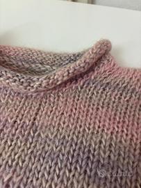 Splendido maglione fatto a mano ai ferri lana cald