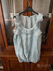 Top smanicato Benetton azzurro