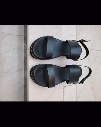 Sandali neri in pelle EXE con paillettes – N. 41