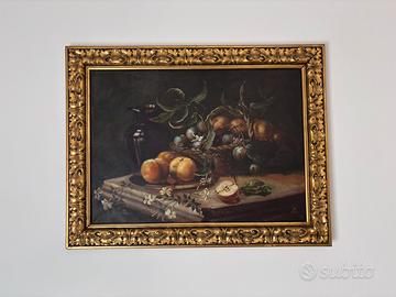 Natura morta / cesto di frutta / cornice barocca