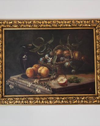 Natura morta / cesto di frutta / cornice barocca