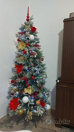 Albero di Natale 2,10 m completo di luci e addobbi