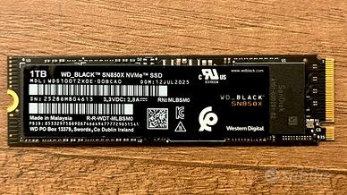 SSD NVMe M.2 WD_BLACK SN850X 1TB PCIe 4.0 - NUOVO