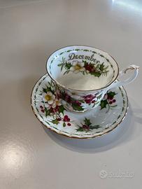 Tazza con piattino Royal albert mese di dicembre