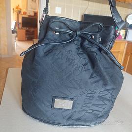 Borsa armani in pelle e tessuto