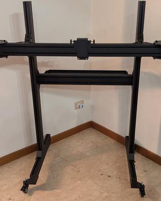 Stand TriploMonitor TrakRacer VESA MensolaPC Ruote