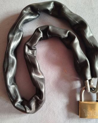 Catena + Lucchetto Yale antifurto moto da 120CM