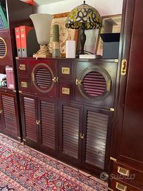 Mobile stile marina in legno massello di mogano