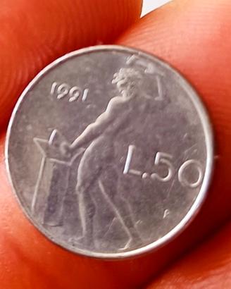 moneta 50 lire 1991 