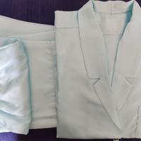 PIGIAMA donna in Raso azzurro tenue NUOVO