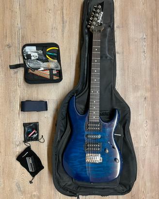 Chitarra elettrica Ibanez grx70qa-tbb Gio kit