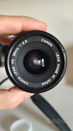 Canon FD 28mm f/2,8 grandangolare MF Made in Japan