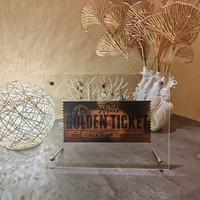 Golden Ticket di Willy Wonka con espos