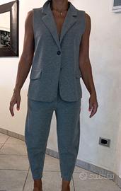completo in felpa da donna pantalone e gilet