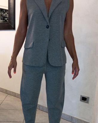completo in felpa da donna pantalone e gilet