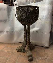 Braciere Porta-vaso Antico in Ottone