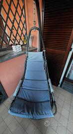 Dondolo da con seduta sospesa grigio 91x91x192 cm