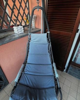 Dondolo da con seduta sospesa grigio 91x91x192 cm