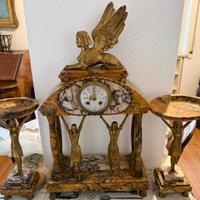 Orologio antico epoca Luigi XVI in marmo e bronzo