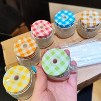 48 Vasetti vetro colorati con cannucce 