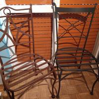 6 sedie in ferro battuto 