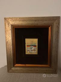 Quadro serigrafia di Sarcovic - paesaggio inverno