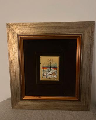 Quadro serigrafia di Sarcovic - paesaggio inverno