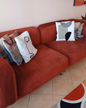 divano 3 posti con fodera color beige di ricambio 