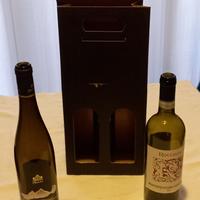 Scatola Porta Vino  con manico+2 bottiglie vuote
