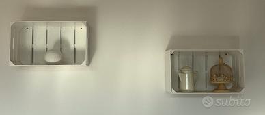 2 Cassette frutta dipinte bianco, in legno