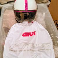 Casco Jet Givi bianco con dettagli pink, taglia S