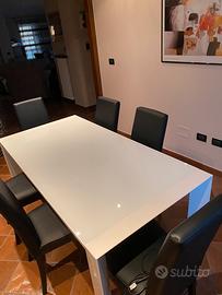 Set tavolo allungabile + 8 sedie ecopelle