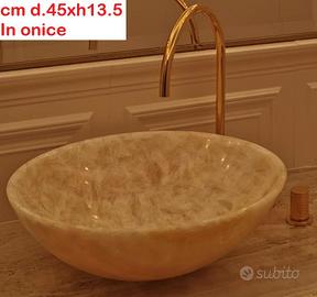 Lavabo lavandino in onice da appoggio per bagno