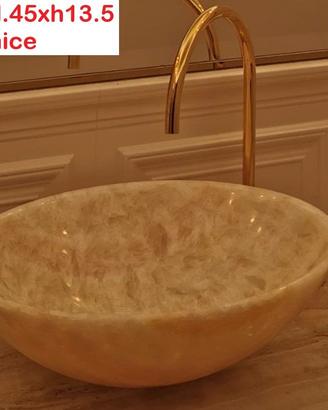 Lavabo lavandino in onice da appoggio per bagno