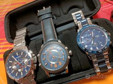 cofanetto con 3 orologi nuovi