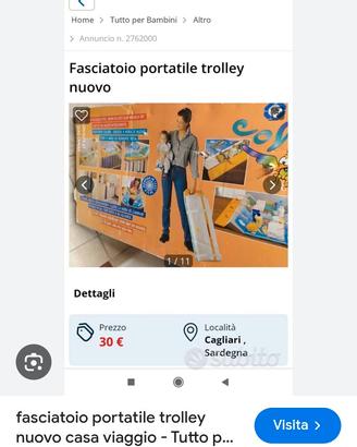 fasciatoio trolley portatile casa nuovo 